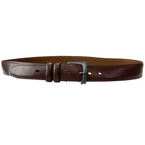 JHH Mens Brown Plain Leather Pin Hardware Buckle Belt Size 46-48
